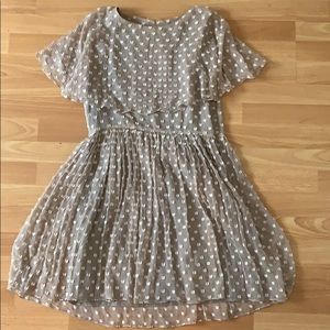 Short dress with sheer overlay